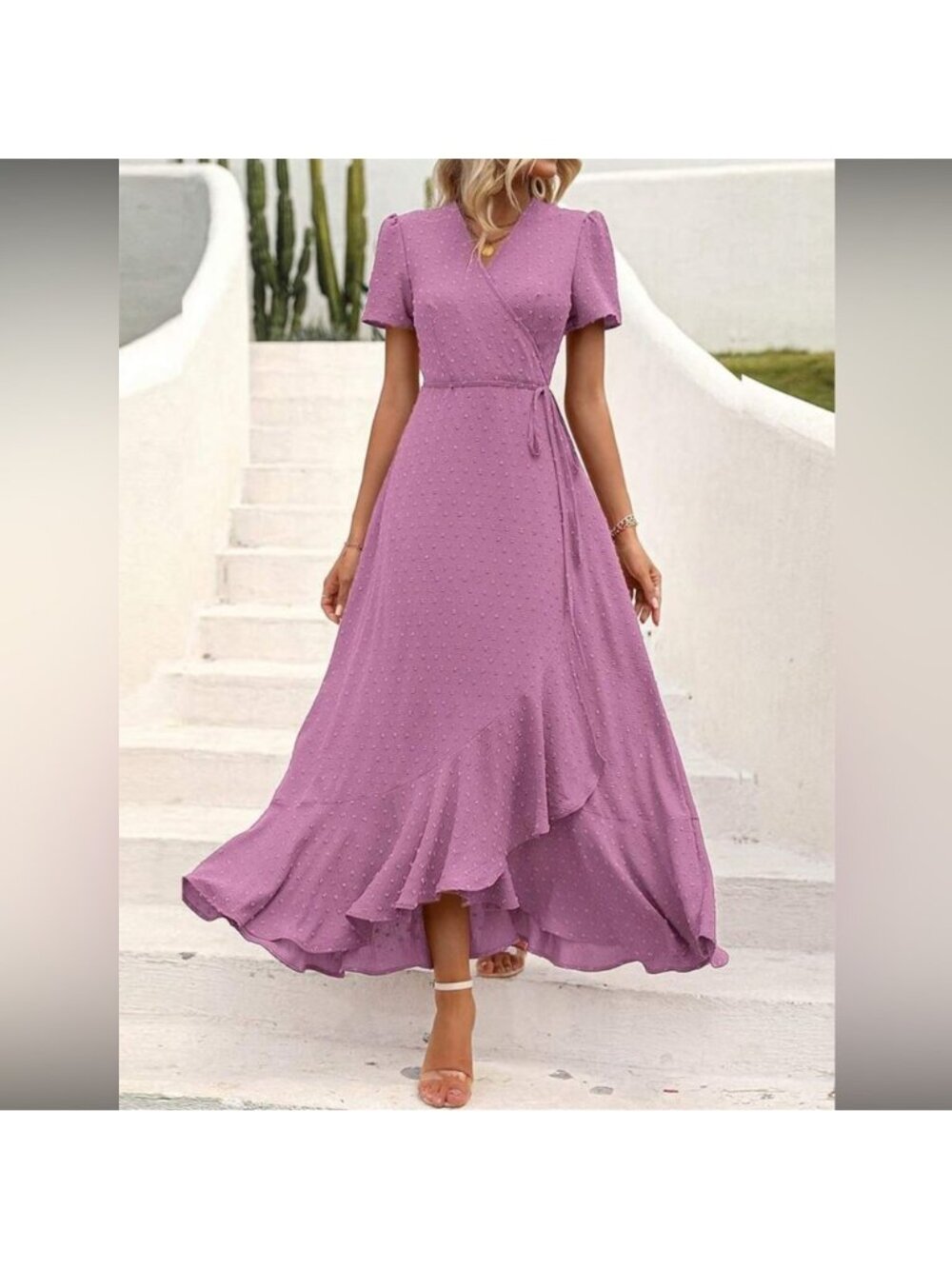 Elegant Purple  Wrap Dress